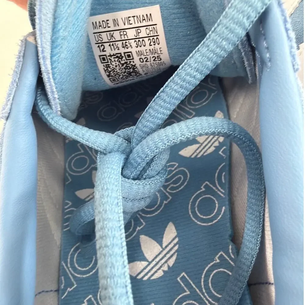 Adidas Handball Spezial Shoes Light Blue Cloud White Gum Size 12
